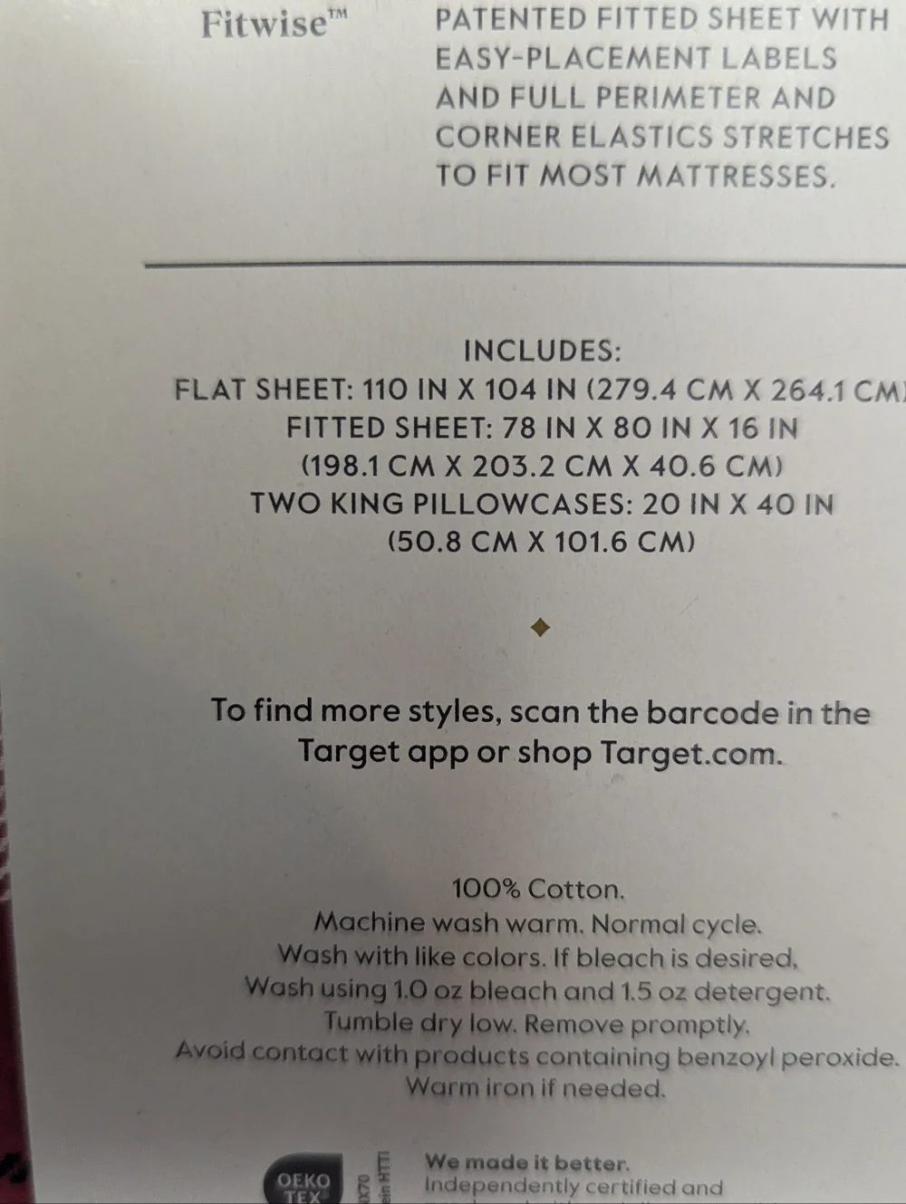 NWT Threshold Red Plaid Cotton King Sheet Set